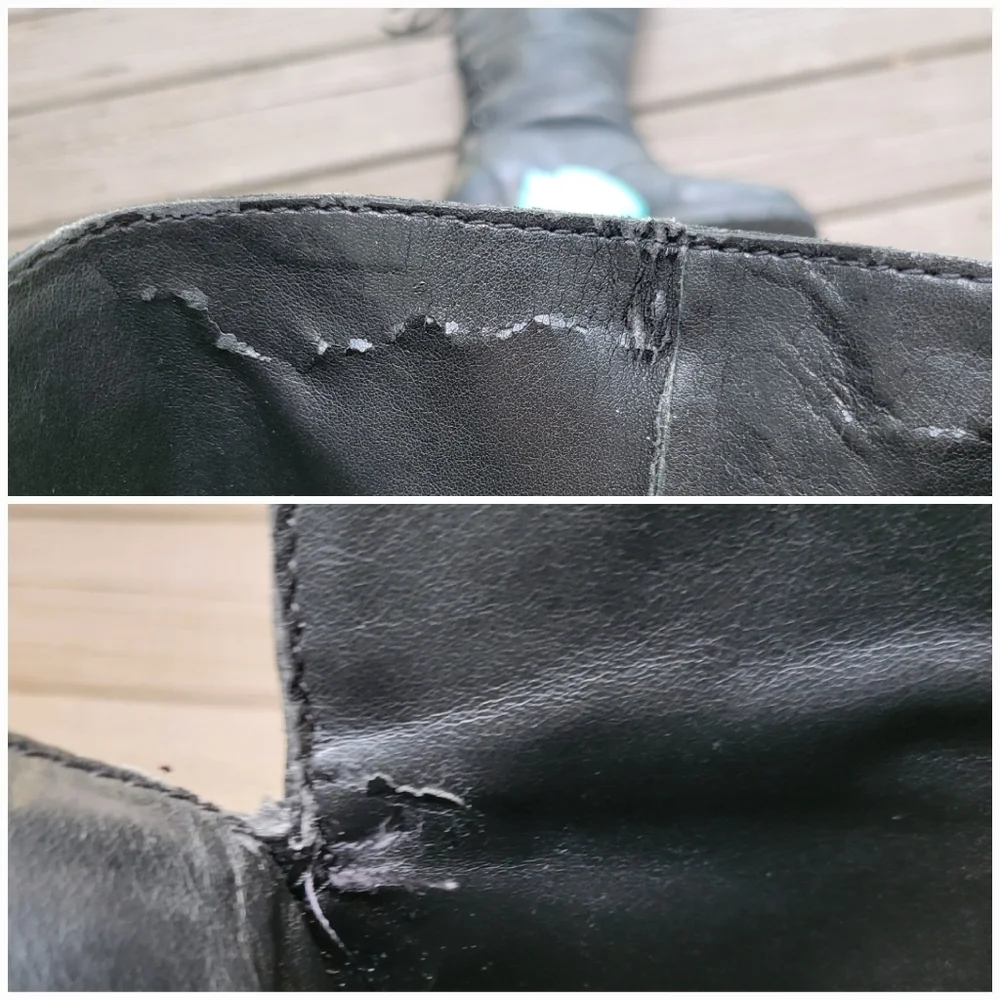 Nine West Mavira Black Leather‎ Over The Knee OTK Equestrian Riding Tall Boots